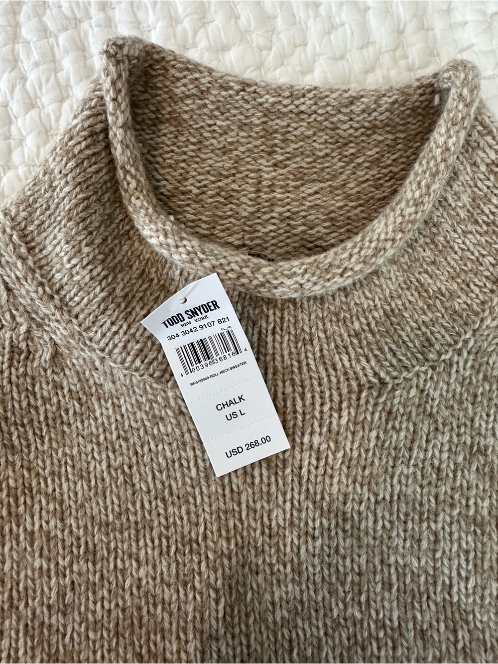 Todd Snyder Chalk Crewneck Sweater in Neutral Beige